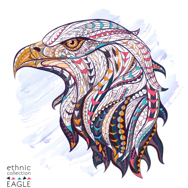 وکتور تصویر سازی عقاب با طرح سنتی قبیله ای