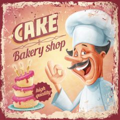 vector_cartoon_chef_and_cherry_cake