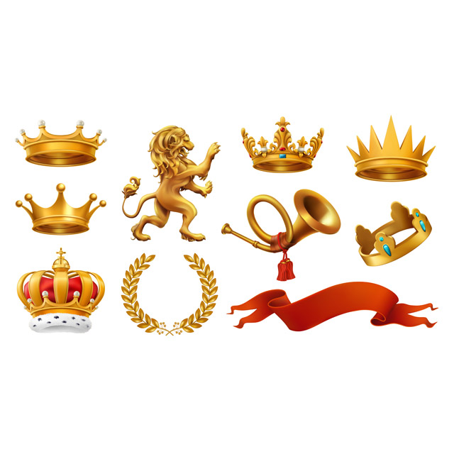 دانلود وکتور لوگو های طلایی با ارزش شاهی