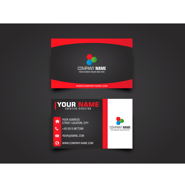 دانلود طرح لایه باز کارت ویزیت شرکتی با طرح قرمز و مشکی