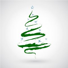 دانلود وکتور کریسمس درخت رنگی سبز فانتزی کاج