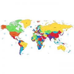دانلود وکتور نقشه زمین با خطوط تقسیم بندی کشور ها