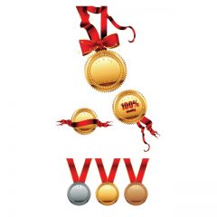 دانلود وکتور لیبل مدال های ورزشی در سه طرح
