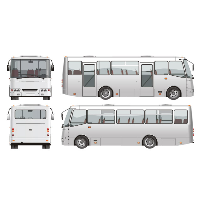 دانلود وکتور اتوبوس سفید مسافربری شهری