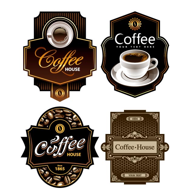 دانلود وکتور لیبل قهوه برای طراحی های خاص