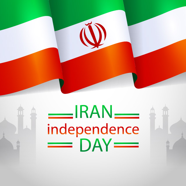 دانلود وکتور لایه باز پرچم ایران با پس زمینه مذهبی