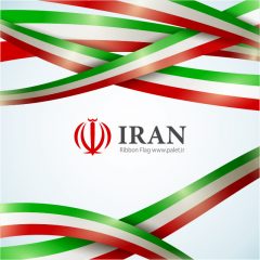 دانلود وکتور لایه باز پس زمینه روبان طرح پرچم ایران