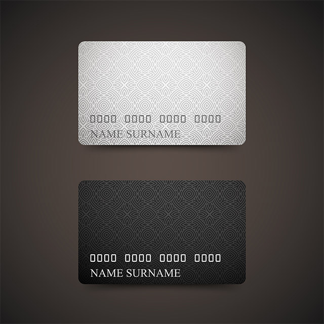 دانلود وکتور گرافیکی کارت ویزیت لایه باز طرح کارت عابربانک یک رو در دو رنگ مشکی و سفید