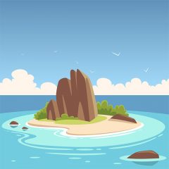 وکتور لایه باز کارتونی از جزیره استوایی