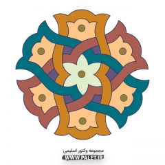 مجموعه عناصر تزئینی اسلیمی با طرح گل