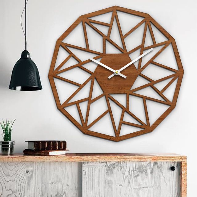 دانلود طرح ساعت چوبی با طراحی مثلثی بسیار شیک