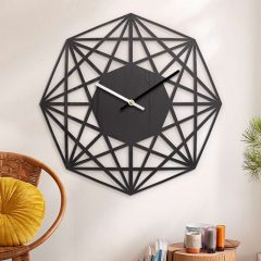 طرح ساعت دیواری اماده برش با طراحی نماد ستاره