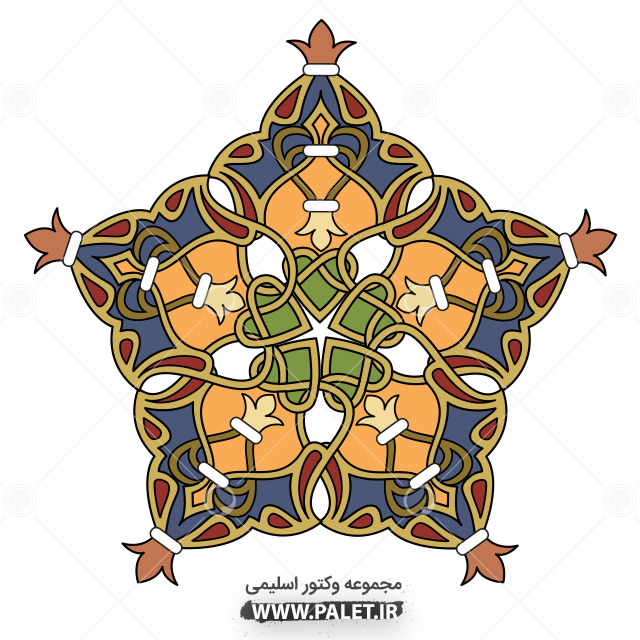 دانلود طرح پروانه با زمینه رنگی سنتی اسلیمی