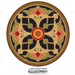 دانلود وکتور اسلیمی نماد و المان شمسه زیبای سنتی