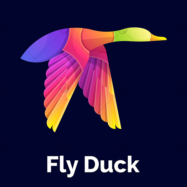 دانلود وکتور لوگوی اردک در حال پرواز