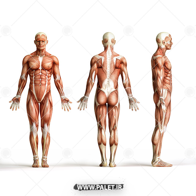 تصویر اناتومی بدن انسان در 3 حالت