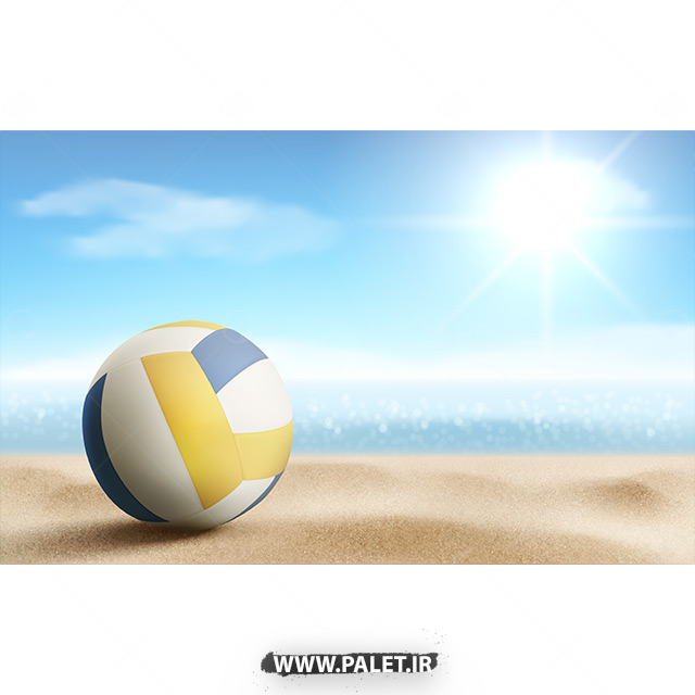دانلود وکتور والیبال ساحلی و توپ والیبال