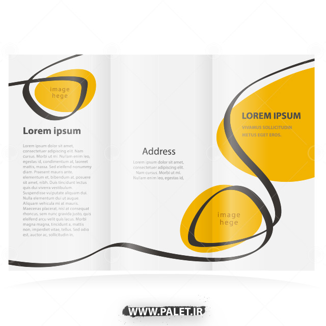 بروشور تجاری طراحی انتزاعی زمینه سفید زرد