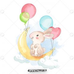 دانلود طرح وکتور کودکانه خرگوش عروسکی رمانتیک