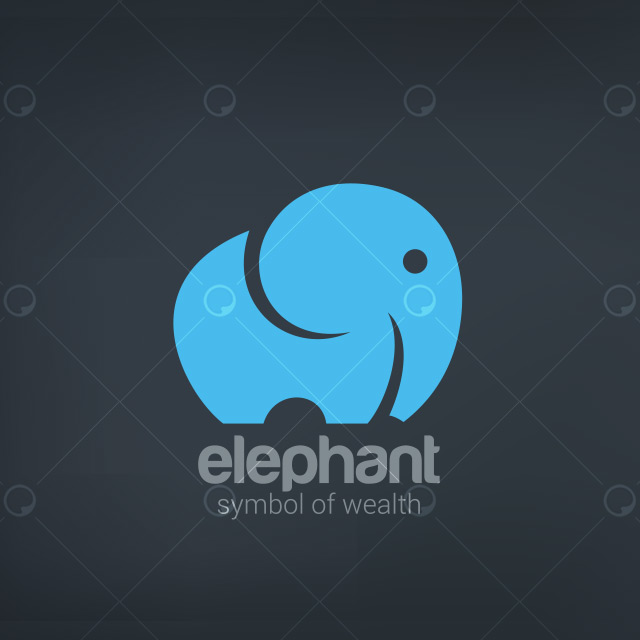 لایه باز وکتور لوگو با طرح فیل آبی