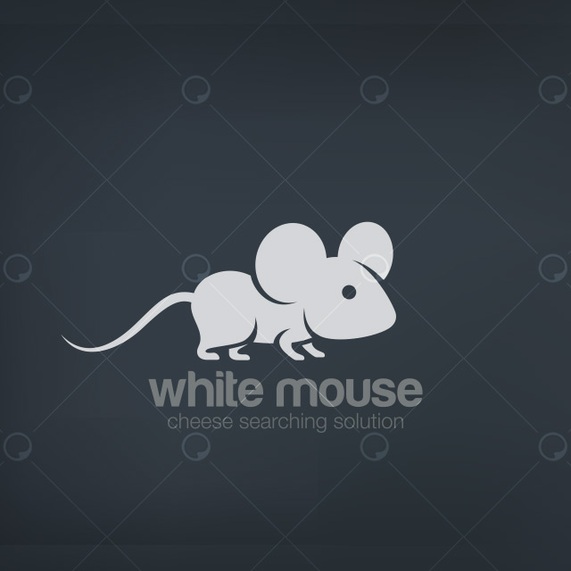 وکتور زیبای خلاقانه لوگو موش سفید