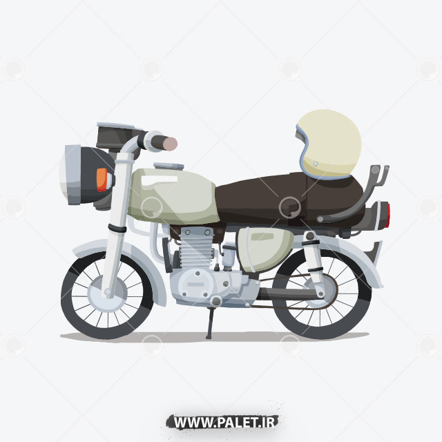 دانلود وکتور موتور سیکلت کارتونی و کلاه کاسکت