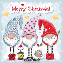 وکتور کارتونی 3 بابانوئل برای تبریک کریسمس