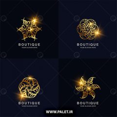 مجموعه وکتور لوگو های تزئینی طلایی شرکتی