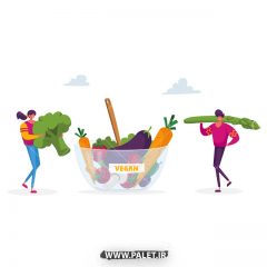 دانلود وکتور فانتزی تبلیغ برای گیاه خواران