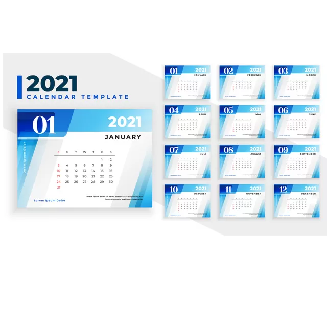 دانلود طرح لایه باز تقویم سال 2021