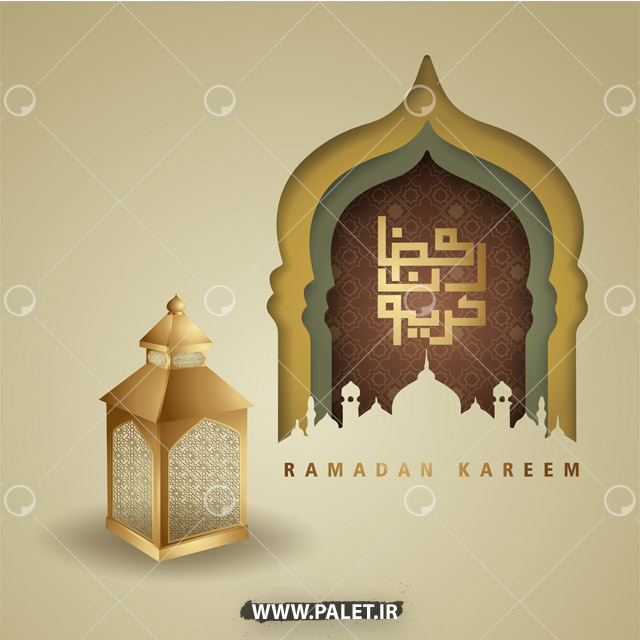 وکتور ماه مبارک رمضان و فانوس