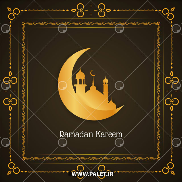 وکتور ماه رمضان با طرح طلایی