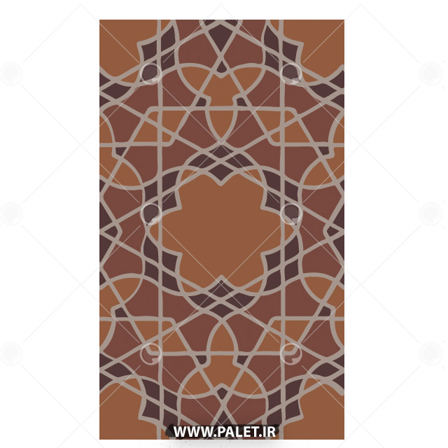 وکتور کاشی عربی با رنگ قهوه ای زیبا