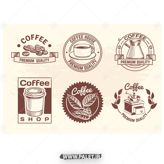 وکتور لوگو کافه و قهوه ساز