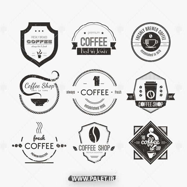 وکتور لوگو گرافیکی برای قهوه فروشی