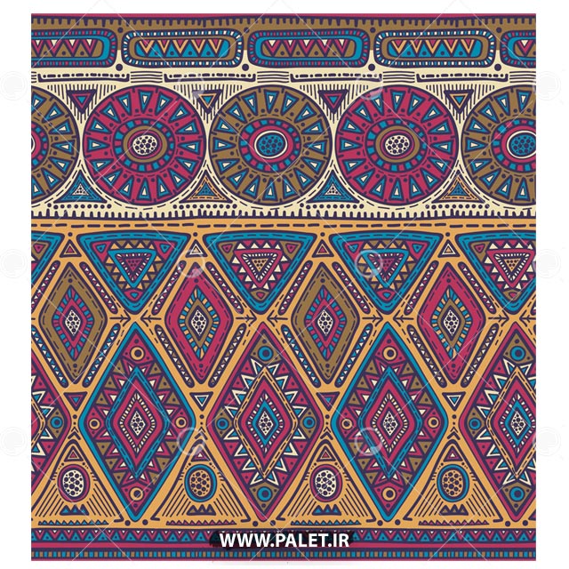 طرح پارچه قدیمی سنتی ترکمن رنگی