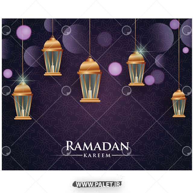 وکتور فانوس های شمعی ماه رمضان