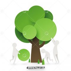 دانلود وکتور درخت کارتونی سبز