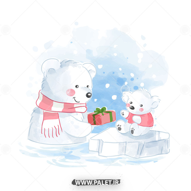 دانلود طرح کارتونی خرس قطبی مادر