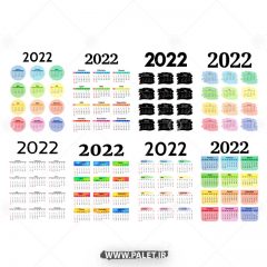 دانلود طرح های آماده وکتور تقویم 2022