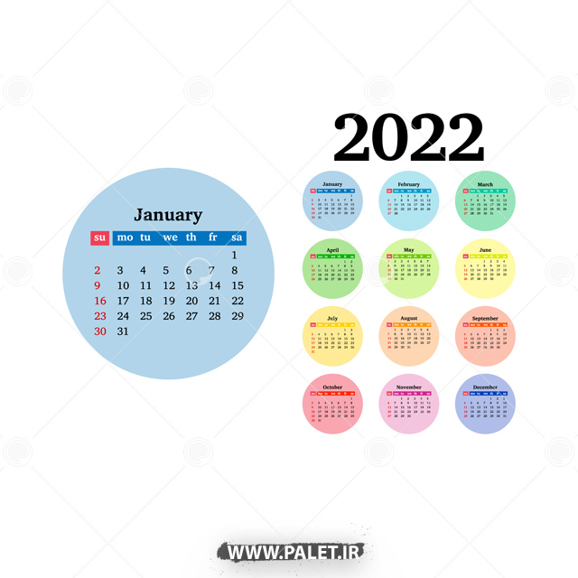 دانلود طرح آماده تقویم 2022 برای فتوشاپ