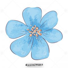 دانلود وکتور گل آبی کارتونی 01