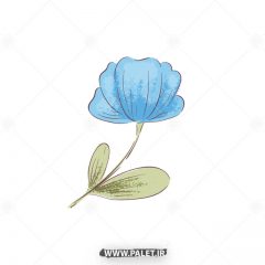 دانلود وکتور شاخه گل آبی رنگ کارتونی