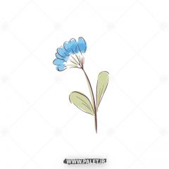 دانلود وکتور تک شاخه گل آبی رنگ