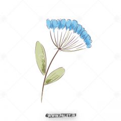دانلود طرح وکتور شاخه گل آبی کارتونی