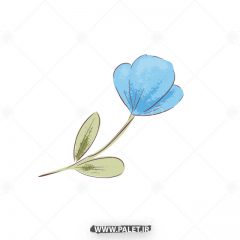 دانلود طرح کارتونی شاخه گل آبی