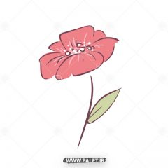 دانلود وکتور گل قرمز طرح نقاشی زیبا