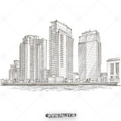 دانلود وکتور نقاشی سازه ساختمان بزرگ