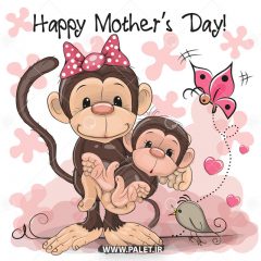 دانلود وکتور میمون مادر و بچه عروسکی