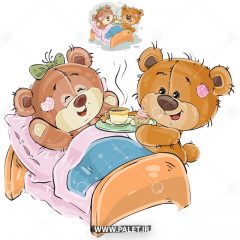 دانلود وکتور خرس عاشق و همسرش